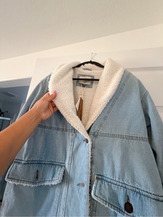 Ashley By 26 International Jackets & Blazers - Ashley By 26 International Light Blue Denim Jacket with White Sherpa Lining